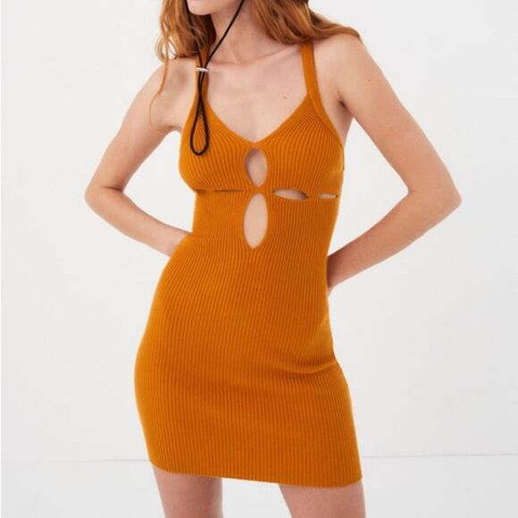 For Love And Lemons Orange Mini Dress - Picture 1 of 9